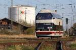 Sonderfahrt DZ 74201 | KSR | 670 002-5  Alma  | Anklam | April 2026 | Ich stehe neben dem Gleis am Anschluss Binnenhafen (Grünstreifen Hafenstrasse).