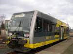 Thringen 2005 - Auch dieses Bild ist Geschichte! VT 3.11 der Burgenlandbahn steht am 07.01.2005 zur Weiterfahrt nach Nebra und Naumburg an der Saale in Roleben bereit.