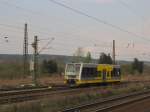 Burgenlandbahn 672 905  Stadt Naumburg (Saale) als RB 34884 von Naumburg (Saale) Ost nach Wangen (Unstrut), am 13.04.2012 in Naumburg (Saale) Hbf.