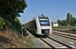 1648 923-8 (Alstom Coradia LINT 41) verlässt Bernburg Hbf auf Gleis 1.