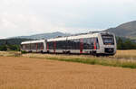 1648 421 und 1648 422 passieren am 05.07.22 auf dem Weg nach Goslar die Felder am Ortsrand von Ilsenburg.