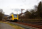Nun fahren die Triebwagen der HLB RB 96 „Hellertalbahn“ auch endlich wieder den Bahnhof Herdorf an.