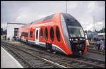 Ausstellung im FZT Minden am 8.9.2001:VT LIREX DB 618501-1 von Alstom - Steuerwagen Seite