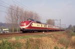 Sonderfahrt mit Einheiten DB 601 008-6 und 601 014-4 und Zwischenwagen bei Babberich als Nachschuss, 22.04.1994, Scan 6484.