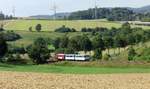 Zum Abschluss der kleinen Serie vom Bahnhofsfest in Herzberg/Harz am 11.08.2019 nun der Triebwagenzug der Wisentatalbahn auf dem Heimweg von Herzberg/Harz nach Nordhausen mit Passagieren und danach