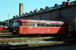 Sommer 1983: Ein einzelner Uerdinger Schienenbus im BW Tübingen (DB)