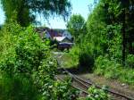 VT96 und VS98 berfahren den Bahnbergang in Obernkichen (10.5.08)