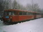 Der VT 98 der Passauer Eisenbahnfreunde am 06.01.2000 im Verschneiten Hauzenberg.