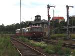 Schienenbusse der Schsisch-Bhmische Eisenbahngesellschaft (SBE) mit Zug SBE 83068 Seifhennersdorf-Zittau in Zittau am 12-7-2007.