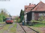 Der Schienenbus machte am 21.5.95 drei Pendelfahrten nach Ebrach.