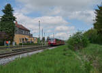Anl�sslich eines Bahnhofsfestes am 09.05.2026 in Ohrdruf gab es einen Pendelverkehr zwischen Gotha und Ohrdruf. 772 149, 972 749 und 772 345 waren auf dem Weg nach Ohrdruf und legten einen Zwischenhalt in Emleben ein.