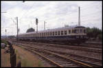 624503, ein VT der Vorserie, fährt hier am 12.6.1992 in Lengerich nach Osnabrück weiter.