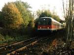 624 647-4/924 415-3/924 429-4/634 654-8 mit RB 51 Westmnsterlandbahn 12437 Dortmund-Gronau bei Gronau am 29-10-2000.