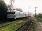 624 669-8, 924 425-2, 634 622-7 mit RB 63 Baumbergebahn 12729 Coesfeld-Mnster auf Bahnhof Billerbeck am 15-10-2000.