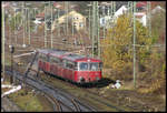 Am 18.11.2007 kam dieser dreiteilige Schienenbus als Sonderzug aus Dorsten über die Rollbahn nach Lengerich in Westfalen.