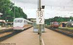 1994 war es noch normal, dass in Pleinfeld ICE von München nach Hamburg und Schienenbusse nach Gunzenhausen aufeinander trafen.