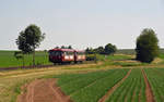 Am 15.06.17 erreichen die beiden Triebwagen der Mainschleifenbahn als Leerfahrt Seligenstadt.