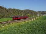 Der VT 98 der PEF als Sonderzug nach Linz am 19.04.2019 unterwegs bei Wernstein.