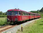 Schienenbus-Garnitur der Passauer Eisenbahnfreunde am 11.08.19 bei Gosseltshausen auf der Strecke Rohrbach - Wolnzach.