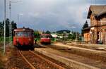 Die DB-Nebenbahn zwischen Weinheim und Fürth ist zwar noch als S-Bahn vorhanden, doch eine unvergleichbare Schönheit verliehen ihr nur die Uerdinger Schienenbusse. 
Datum leider unbekannt