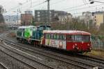 Aixrail 218 457 mit 363 036-5 & 798 818-1 in Wuppertal, am 09.03.2023.