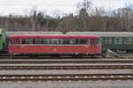 Am 14 Februar 2024 steht EFZs Schienenbus 796 625 abgestellt in Rottweil.