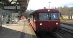 Ein Uerdinger Schienenbus brachte die Besucher der Rottweiler Dampfloktage sicher vom Bahnhof in das Domizil der Eisenbahnfreunde. 1. November 2008.