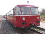 26.04.2008, Garnitur BR 795 beim Bahnhofsfest in Ulmen, Eifel, einmotoriger Triebwagen,  Retter der Nebenbahnen 
