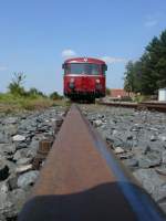 Oft fhrt hier kein Zug das sieht man! Jeden Sonn und Feiertag machen sich die Triebwagen auf und fahren die Mainschleifenbahn ab, 1.08.2009