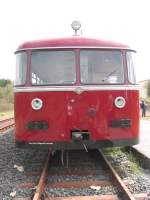  Gesicht  VT 95 (BR 795)mit Beiwagen im Bahnhof Ulmen, anlsslich des Bahnhofsfestes am 26.04.2008 bei herlichem Sonnenschein.