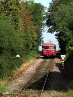03.10.2010: Vom 13.06.2010 bis 17.10.2010 gab es immer sonntags wieder Personenverkehr auf der Krebsbachtalbahn.