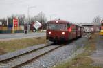 796 802 + 996 299 + 796 690 befuhren am 05.02.2011 im Rahmen einer Sonderfahrt alle Industriegleise in und um Paderborn, hier ist die Schienenbusgarnitur gerade auf dem Industriegleis am Frankfurter Weg auf dem Weg zum Atlas Zementwerk.