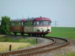 VT51 (796 757) der Hochwaldbahn am 05.06.2011 auf der Krebsbachtalbahn, kurz nach der Ausfahrt auf dem Bahnhof Hffenhardt