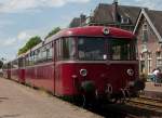 Ein dreiteiliger Uerdinger VT 798 07 von ZLSM in Bahnhof Simpelveld am 30 06 2012.