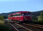 798 776 + 998 840 bei einer Sonderfahrt von den Passauer Eisenbahnfreunden nach Bayerisch Eisenstein am 16.06.2007 bei der Einfahrt in Triefenried.