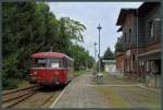 798 610 der EGP steht im Bahnhof Putlitz zur Rückfahrt nach Pritzwalk bereit.