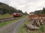 Am 21.04.14 besuchten wir die Rodachtalbahn in Nordhalben.
Es fuhren 798 731 und 998 744 hier bei Mauthaus.