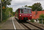 Historisches Eisenbahnwochenende im Mansfelder Land    772 132-6 (DR VT 2.09.232) und 772 171-4 (DR VT 2.09.271) kehren zurück vom Vatteröder Teich – dem Ausgangspunkt der