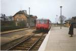 972 606-8 als RB im Bahnhof Mirow zur Weiterfahrt nach Wittenberg.