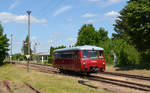 VT 2.09.237 pendelte am 24.06.17 zwischen Nossen und Großvoigtsberg. Hier erreicht die Ferkeltaxe ihren Endbahnhof Großvoigtsberg. Für die Weiterfahrt nach Nossen musste hier in das zwischen Großvoigtsberg und Freiberg verkehrende V100-Sandwich umgestiegen werden.