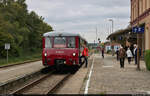 Historisches Eisenbahnwochenende im Mansfelder Land    Im Zweistundentakt absolvierten 772 171-4 (772 171-5 | 172 171-1 | DR VT 2.09.271) und 772 132-6 (772 132-7 | 172 132-3 | DR VT 2.09.232) Fahrten