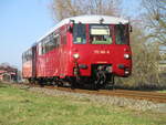 PRESS 772 140 und 772 141 erreichten,am 08.März 2024,auf einem Damm,die Endstation Lauterbach Mole.