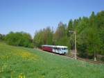 Die Erzgebirgische Aussichtsbahn (772 312-5, 972 711-0 und 171 056-5) war am 08.05.11 wieder unterwegs.