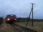 Heute am 03.12.11 wurde zum erstenmal wieder auf der Strecke von Schnberg bis Schleiz West gefahren. Hier 972 771-0 und 772 155-8 in Mhltroff. 

