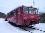 772 140 und 772 141 der Schwarzatalbahn standen am 27.01.13 in Rottenbach