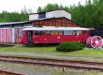 Ferkeltaxensteuerwagen 972 711-6 im ehemaligen Bw Adorf.
Vogtlndischer Eisenbahnverein Adorf
14.05.2011