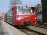 Der Köstner LVT 172 132/171 übernimmt bis zum 07.März 2014 wieder alle Zugleistungen vom Stammtriebwagen PRESS 650 032 auf der Strecke Bergen/Rügen-Lauterbach Mole.Hier stand der