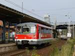  Ferkeltaxe  /  Blutblase  772 342 TEICHLAND EXPRESS steht auf Gleis 4 bereit zur Abfahrt nach Finsterwalde (Niederlausitz); Doberlug-Kirchhain, 21.09.2014  