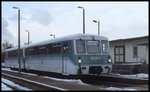 Bahnhof Crawinkel am 2.3.1996: 972771 mit Motorwagen 772171 