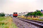 Schlepptriebwagen T 04 der Vaihinger Stadtbahn (WEG) an einem regnerischen Tag, 06.09.1984